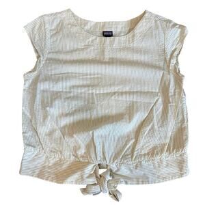 Women’s Patagonia Yellow White Organic Cotton Seersucker Shirt Size Small